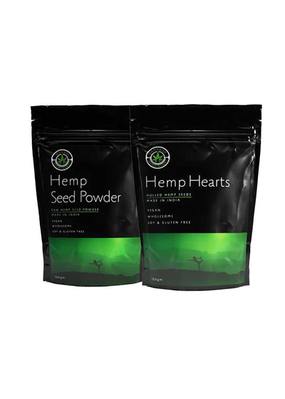 hemp hearts and hemp seed powder combo pack of 150gms