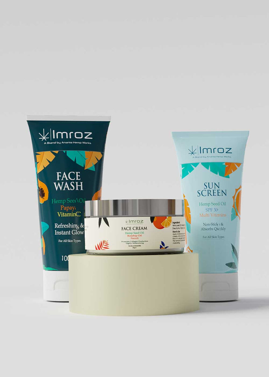 Imroz Face Wash, Sunscreen & Face Cream Combo Ananta Hemp Works