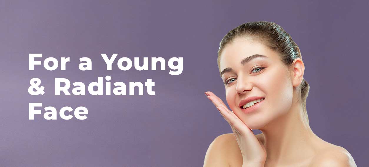 for young and radiant skin - young girl in the banner