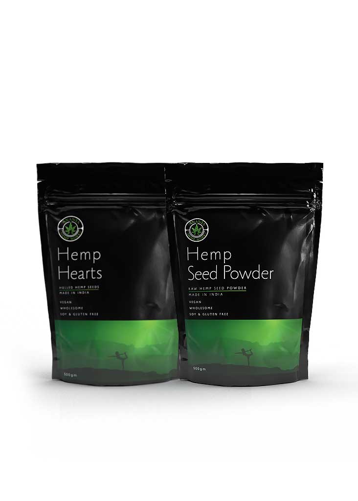 hemp hearts and hemp seed powder combo pack of 500gms