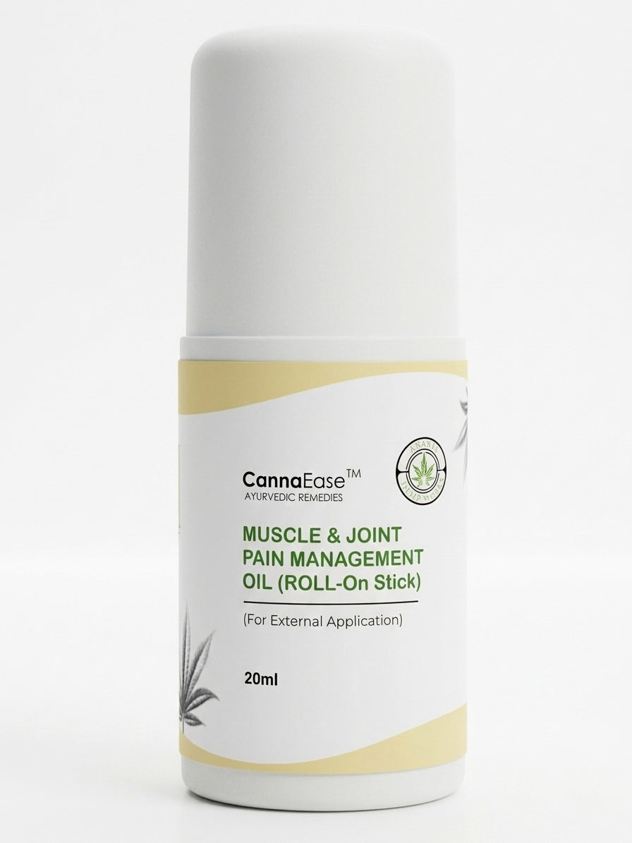 CannaEase™ Muscle & Joint Pain Management Oil | Ayurvedic Pain Relief | Muscle & Joint Support | (Roll-On Stick) |  (For External Application)