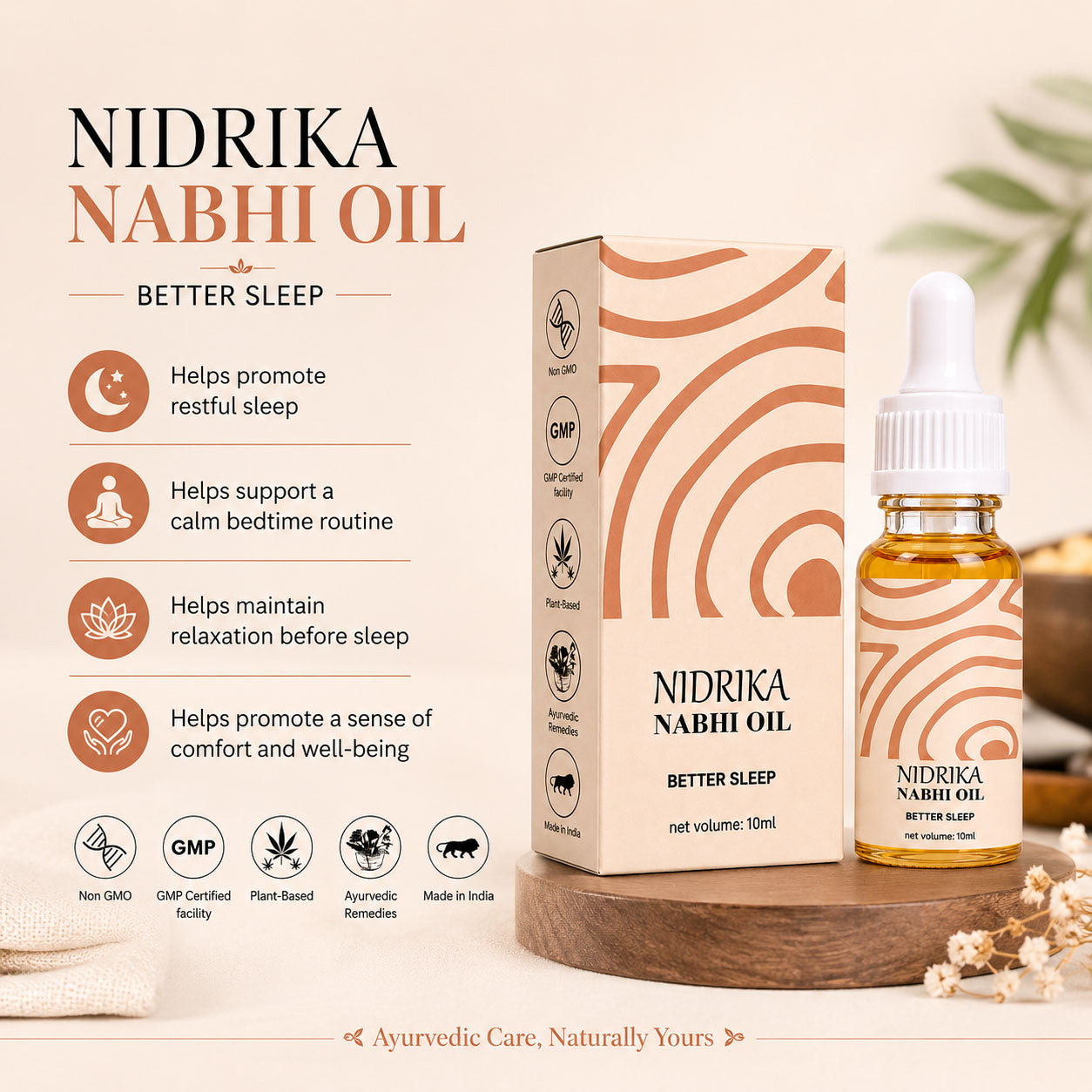 Ananta Arogya Nidrika Nabhi Oil | For Sleep Support, Relaxation & Stress Relief