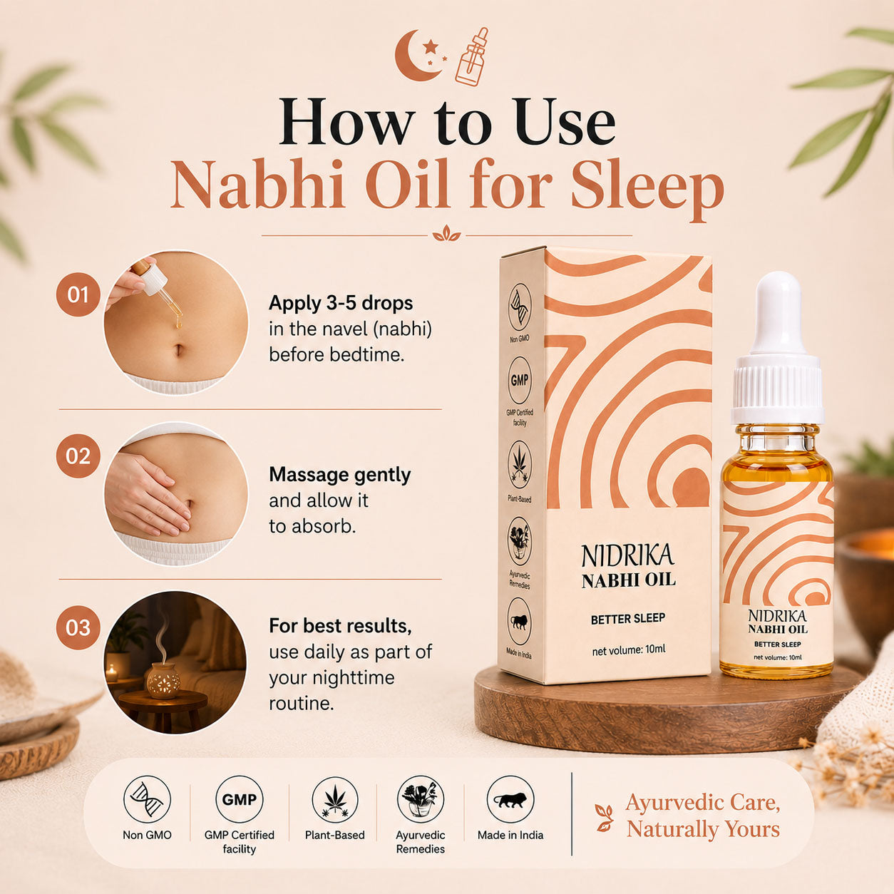 Ananta Arogya Nidrika Nabhi Oil | For Sleep Support, Relaxation & Stress Relief