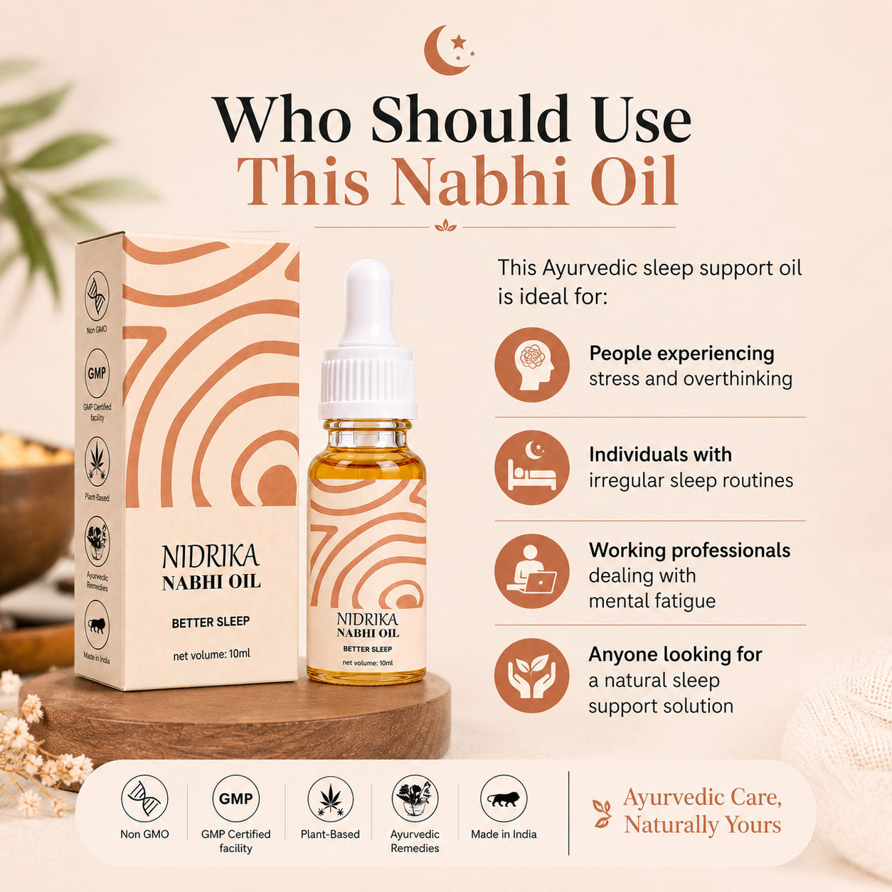 Ananta Arogya Nidrika Nabhi Oil | For Sleep Support, Relaxation & Stress Relief