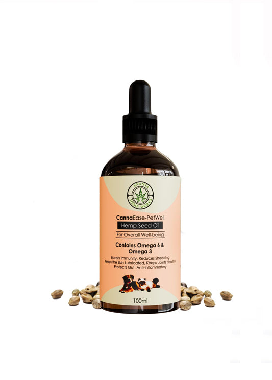 PetWell Hemp Seed Oil for Dogs & Cats - 100ml | Natural Wellness Support | 100% Cold-Pressed & Unrefined