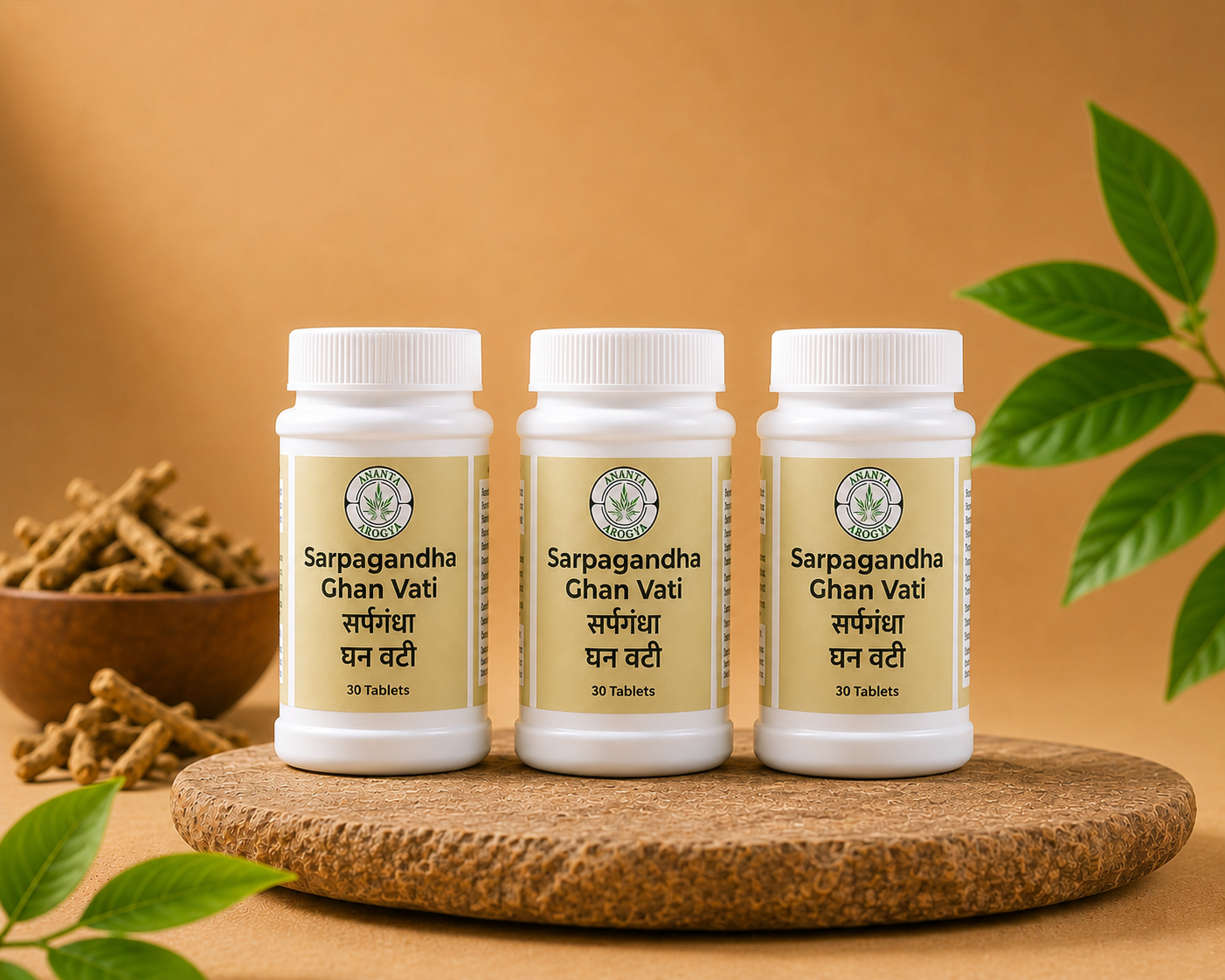 Sarpgandha Ghan Vati | Natural Support for Blood Pressure, Sleep & Digestion | Oral Consumption | Rx) | Pack of 3