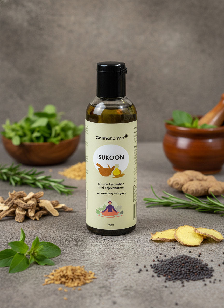CannaKarma Sukoon Body Massage Oil | for Complete Relaxation and Muscle Rejuvenation