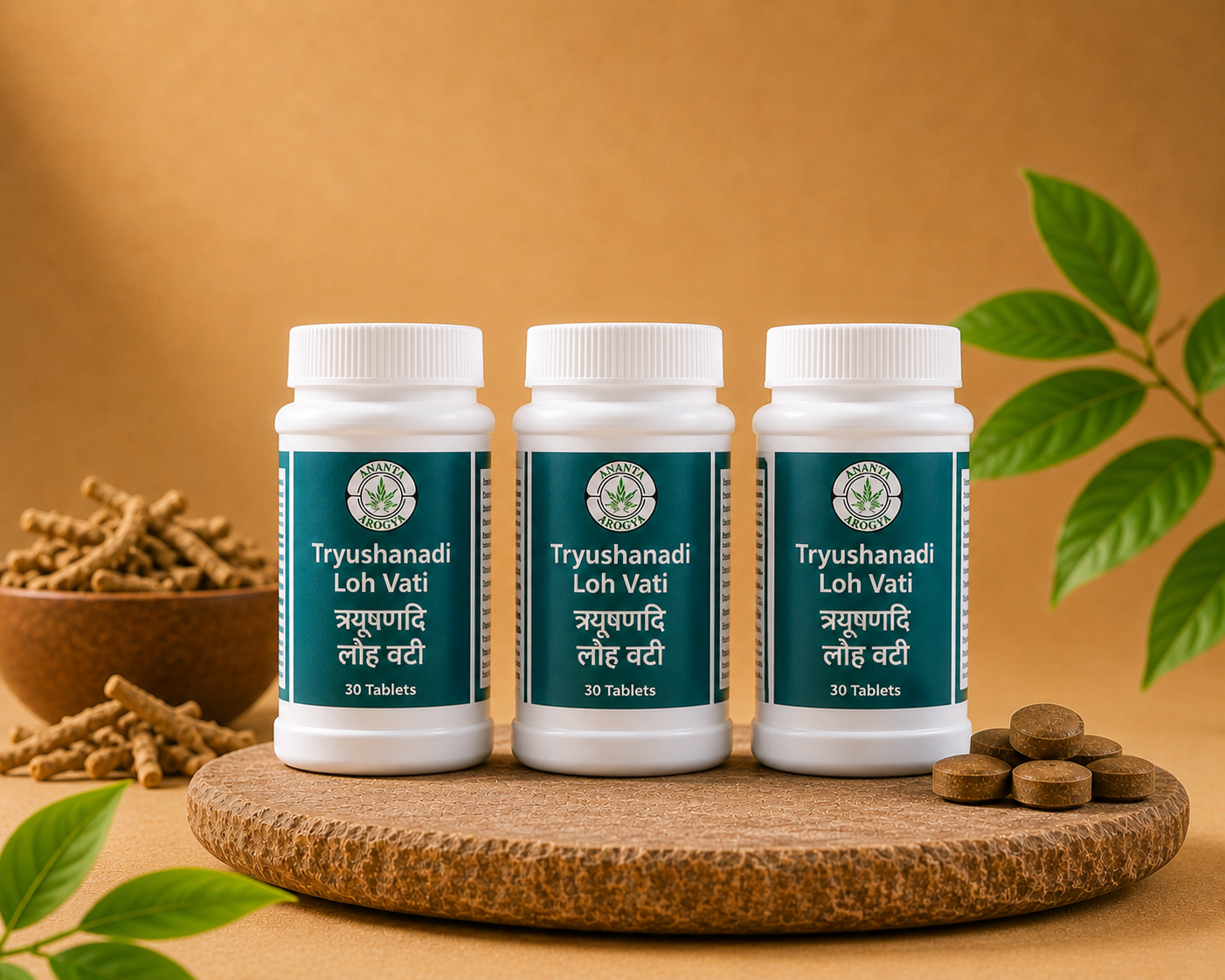Tryushanadi Loh Vati | Ayurvedic Detox Formula for Metabolic & Digestive Health | Oral Consumption | (Rx) | Pack of 3