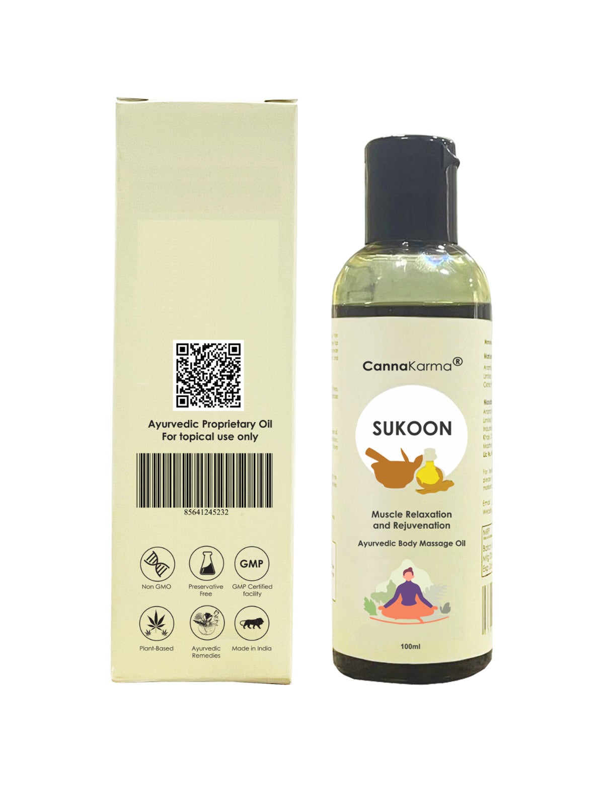 CannaKarma Sukoon Body Massage Oil | for Complete Relaxation and Muscle Rejuvenation