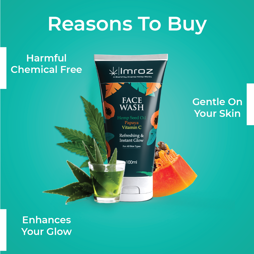 Imroz Face Wash with Hemp Seed Oil & Papaya - Ananta Hemp Works